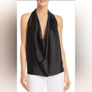 Ramy Brook Harriet Convertible Top Silk Halter Luxury Chic  NWT Black XL